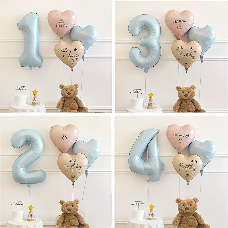 Baby Products Lotion - 4Pcs Balon Angka Biru Muda untuk